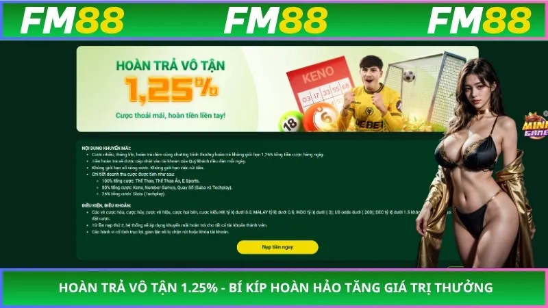 Hoàn Trả Vô Tận 1.25% - Bí Kíp Hoàn Hảo Tăng Giá Trị Thưởng
