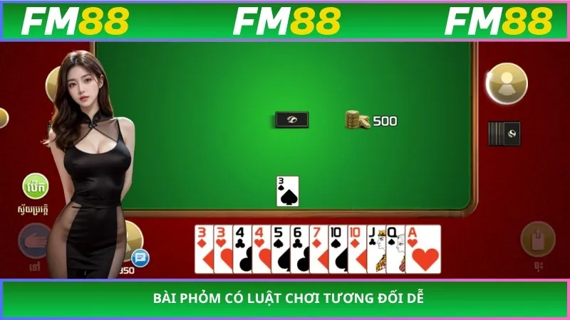 Bài Phỏm có luật chơi tương đối dễ