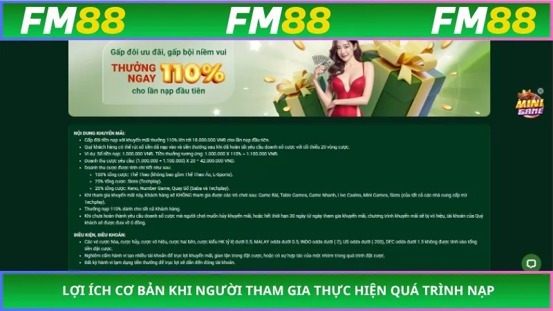 Lợi ích cơ bản khi người tham gia thực hiện quá trình nạp