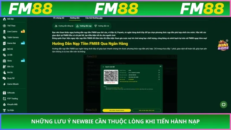 Những lưu ý newbie cần thuộc lòng khi tiến hành nạp
