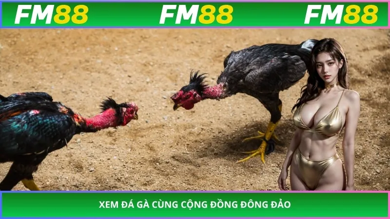 Xem đá gà cùng cộng đồng đông đảo